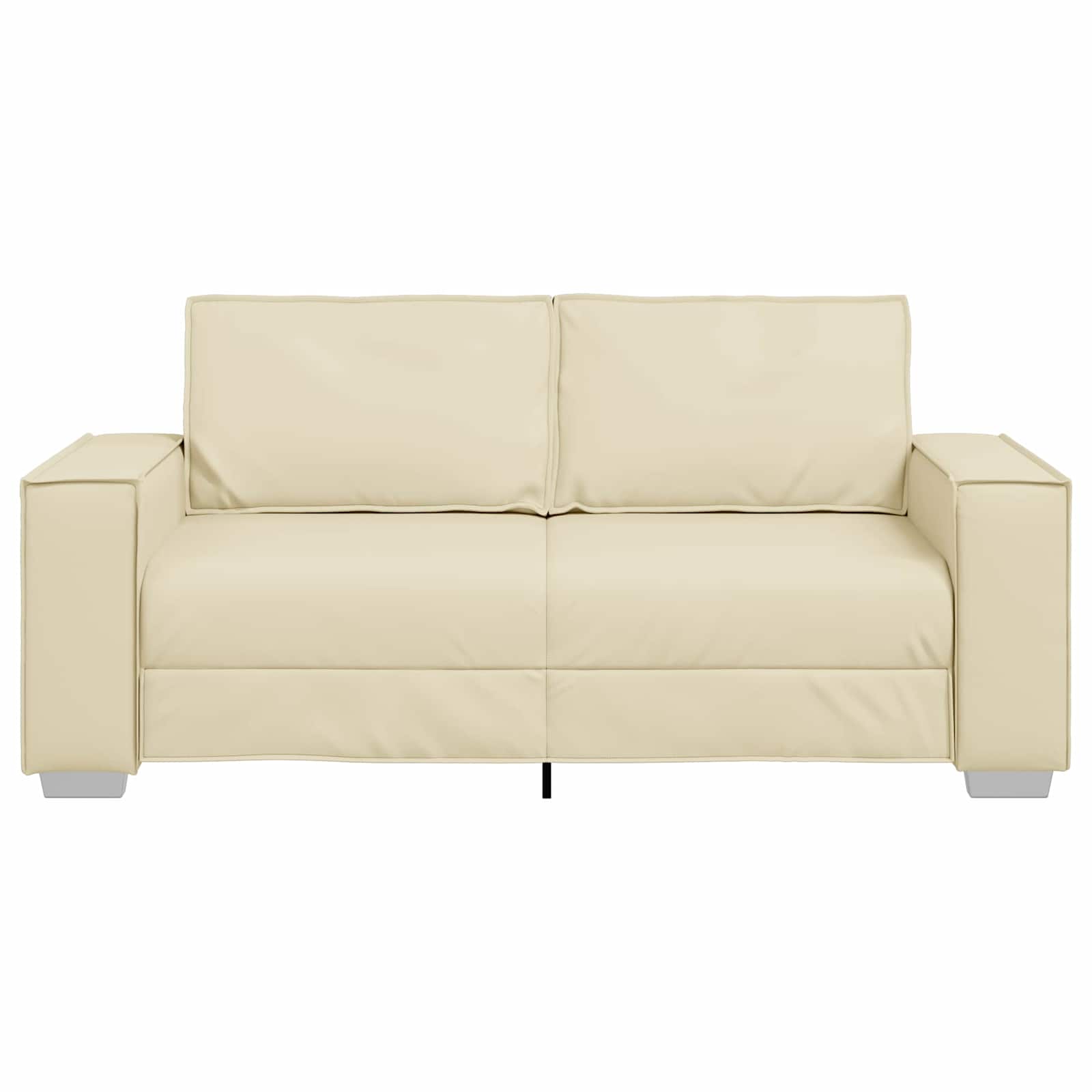 Zweisitzer-Sofa Creme 180 cm Kunstleder