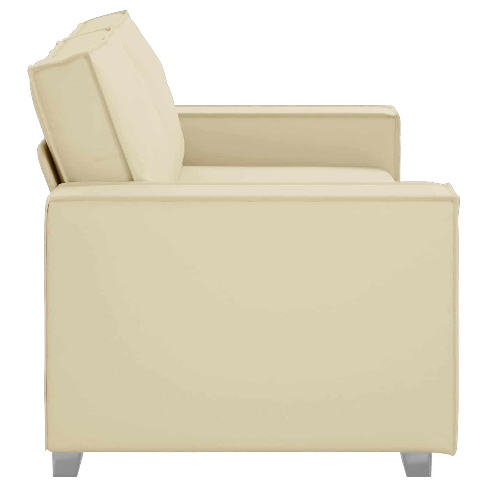 Zweisitzer-Sofa Creme 180 cm Kunstleder