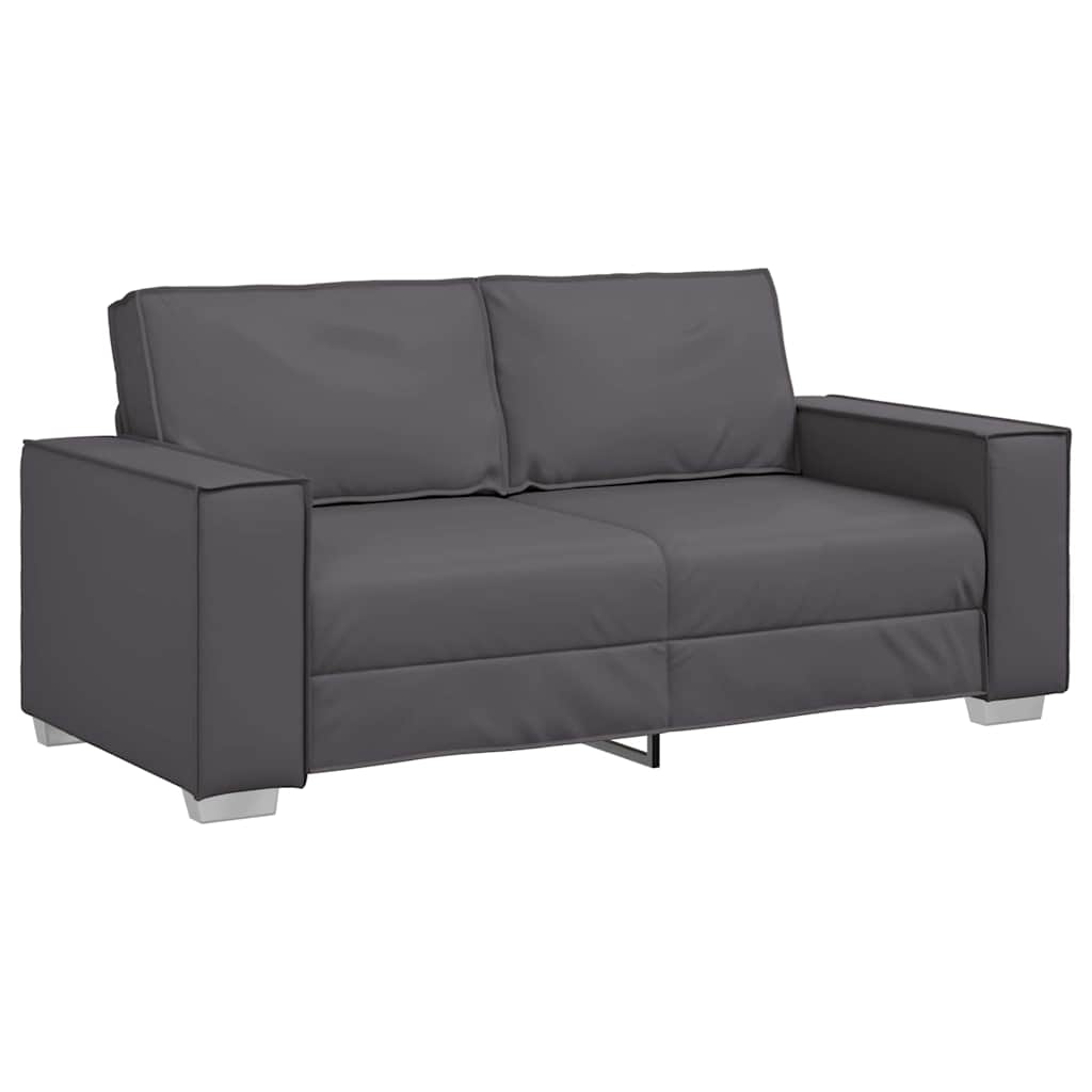 Zweisitzer-Sofa Grau 180 cm Kunstleder