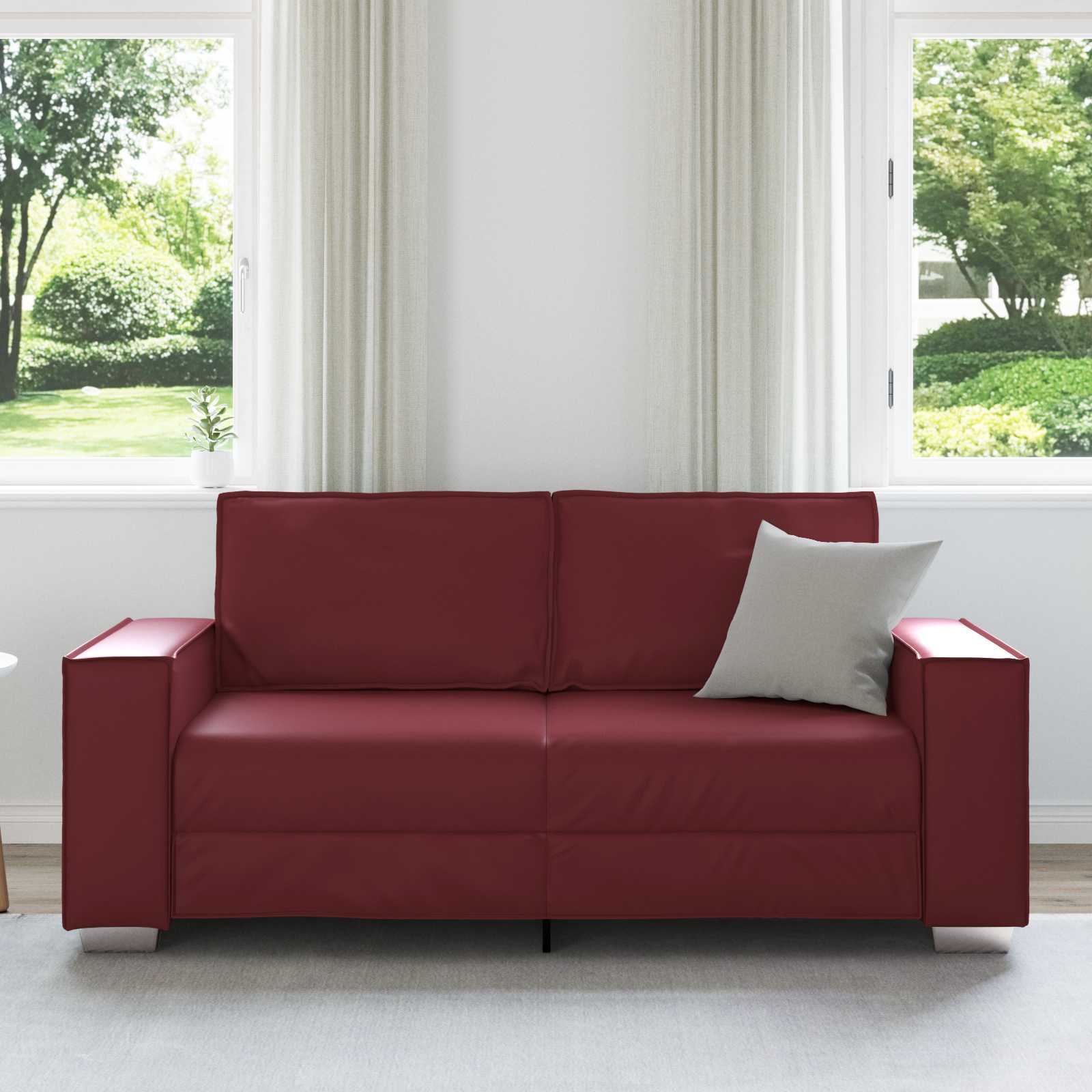 Zweisitzer-Sofa Weinrot 180 cm Kunstleder