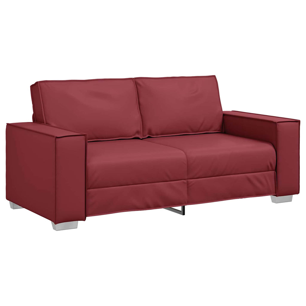 Zweisitzer-Sofa Weinrot 180 cm Kunstleder