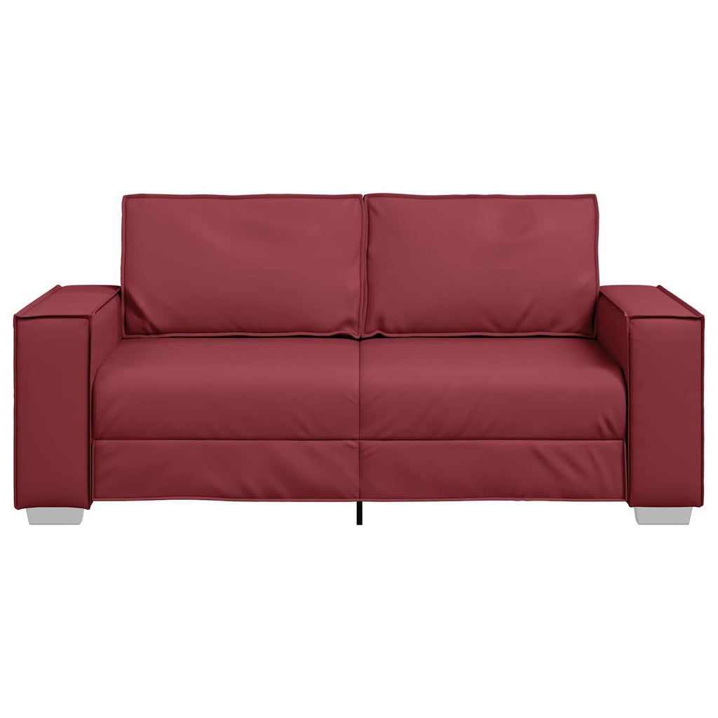 Zweisitzer-Sofa Weinrot 180 cm Kunstleder