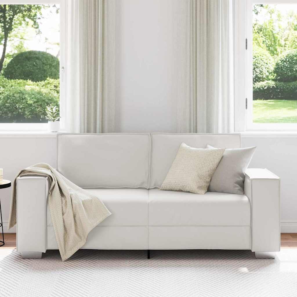 Zweisitzer-Sofa Weiß 180 cm Kunstleder