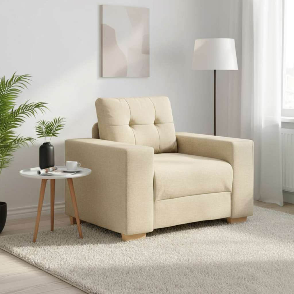 Sofa-Sessel Creme 100x78x80 cm Stoff