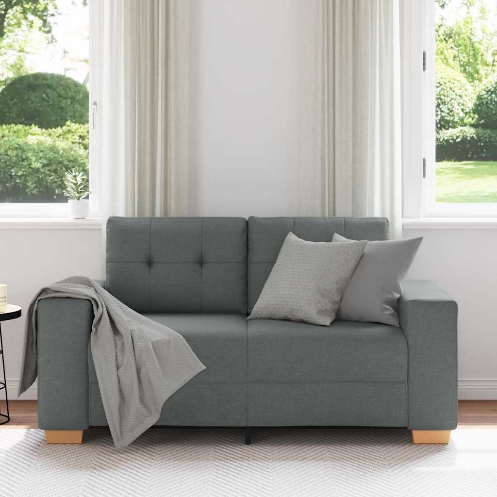 Zweisitzer-Sofa Dunkelgrau 160x77x82 cm Stoff