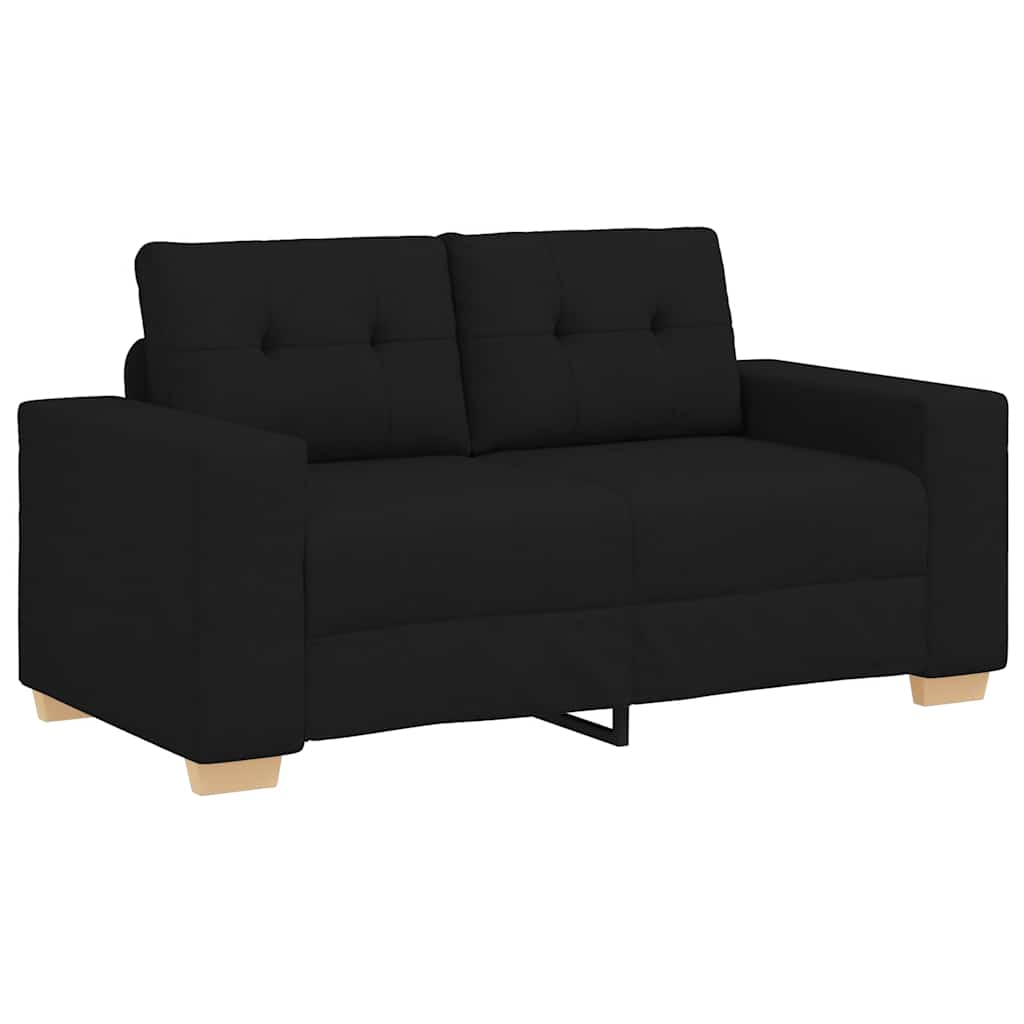 Zweisitzer-Sofa Schwarz 160x77x82 cm Stoff