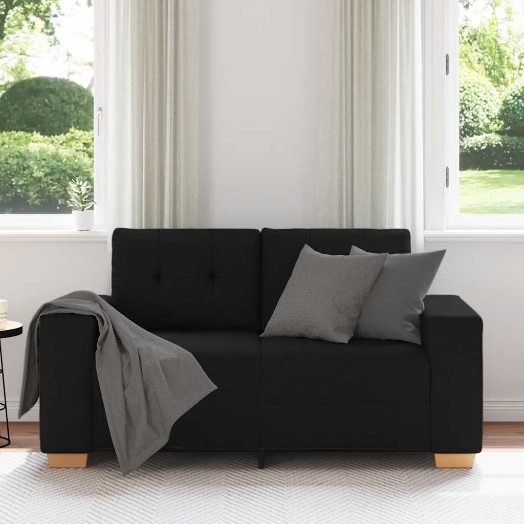 Zweisitzer-Sofa Schwarz 160x77x82 cm Stoff