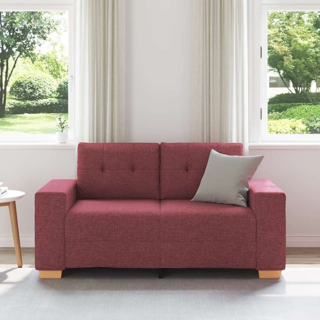 Loveseat-Sofa Weinrot 160x77x82 cm Stoff