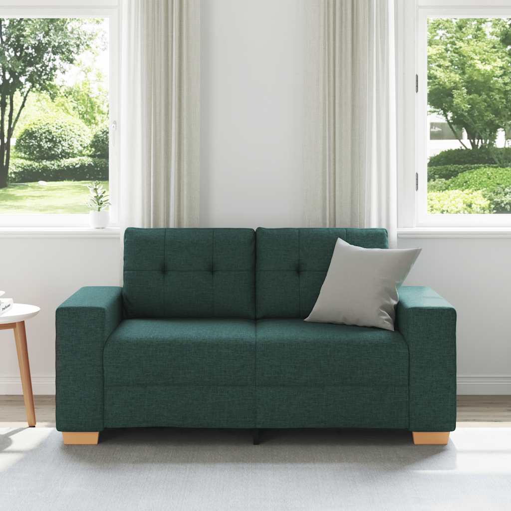 Loveseat Sofa Dunkelgrün 160x77x82 cm Stoff