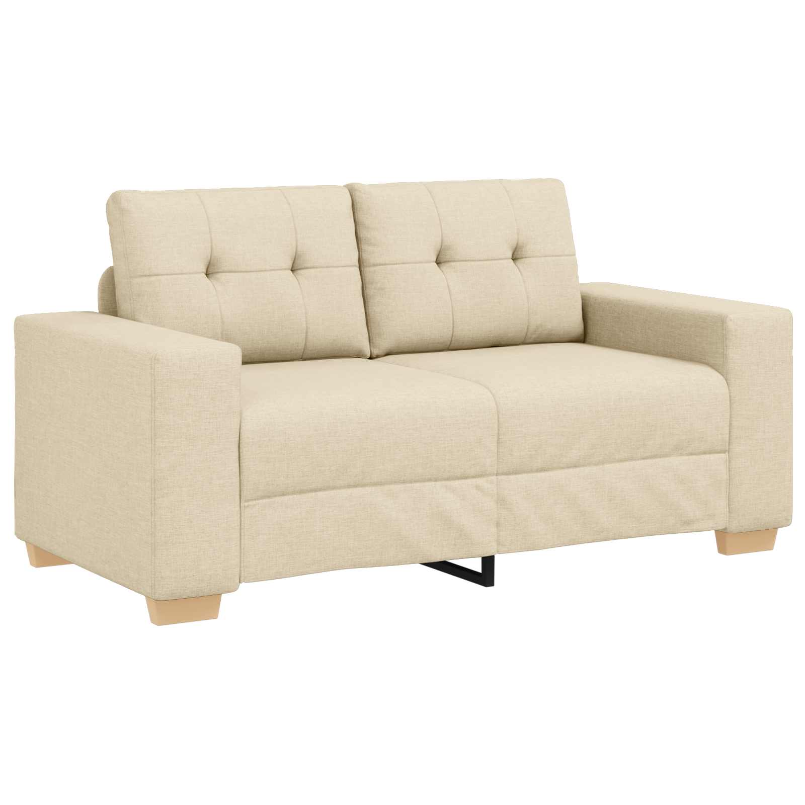Zweisitzer-Sofa Creme 160 cm Stoff