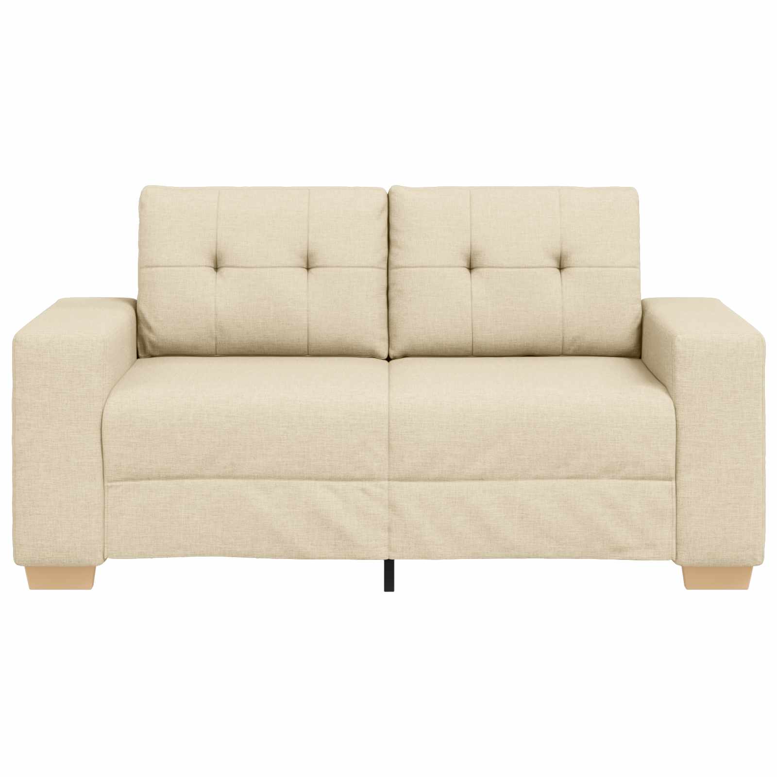 Zweisitzer-Sofa Creme 160 cm Stoff