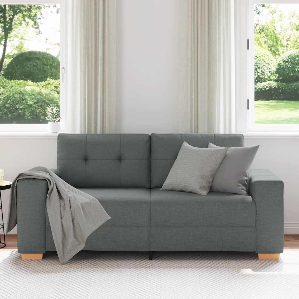 Zweisitzer-Sofa Dunkelgrau 180x77x82 cm Stoff