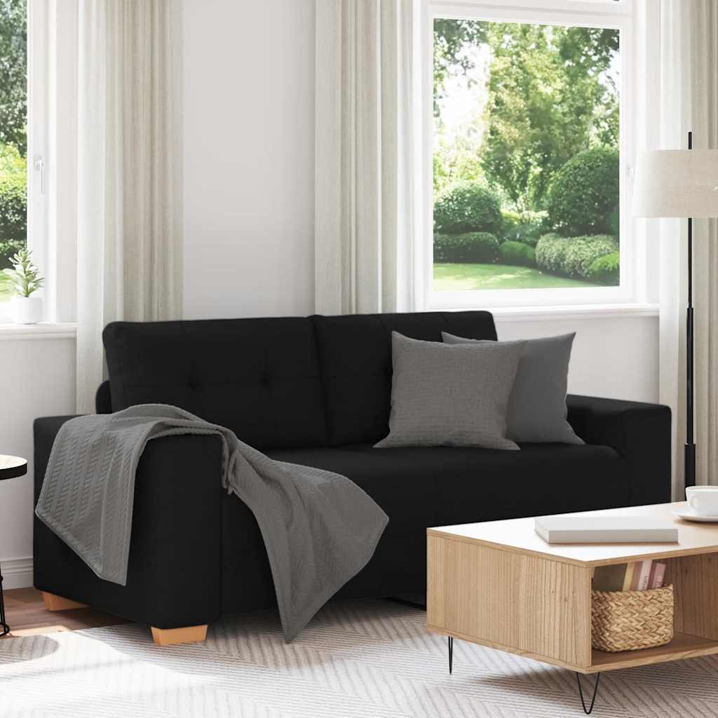 Zweisitzer-Sofa Schwarz 180x77x82 cm Stoff