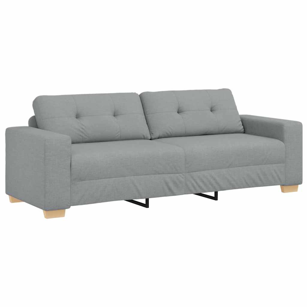 3-Sitzer-Sofa Hellgrau 220x78x80 cm Stoff