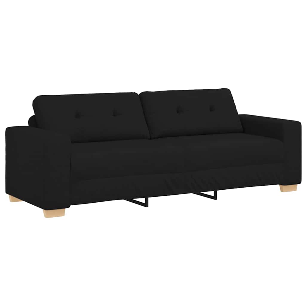 3-Sitzer-Sofa Schwarz 220x78x80 cm Stoff
