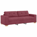 3-Sitzer-Sofa Weinrot 220 cm Stoff