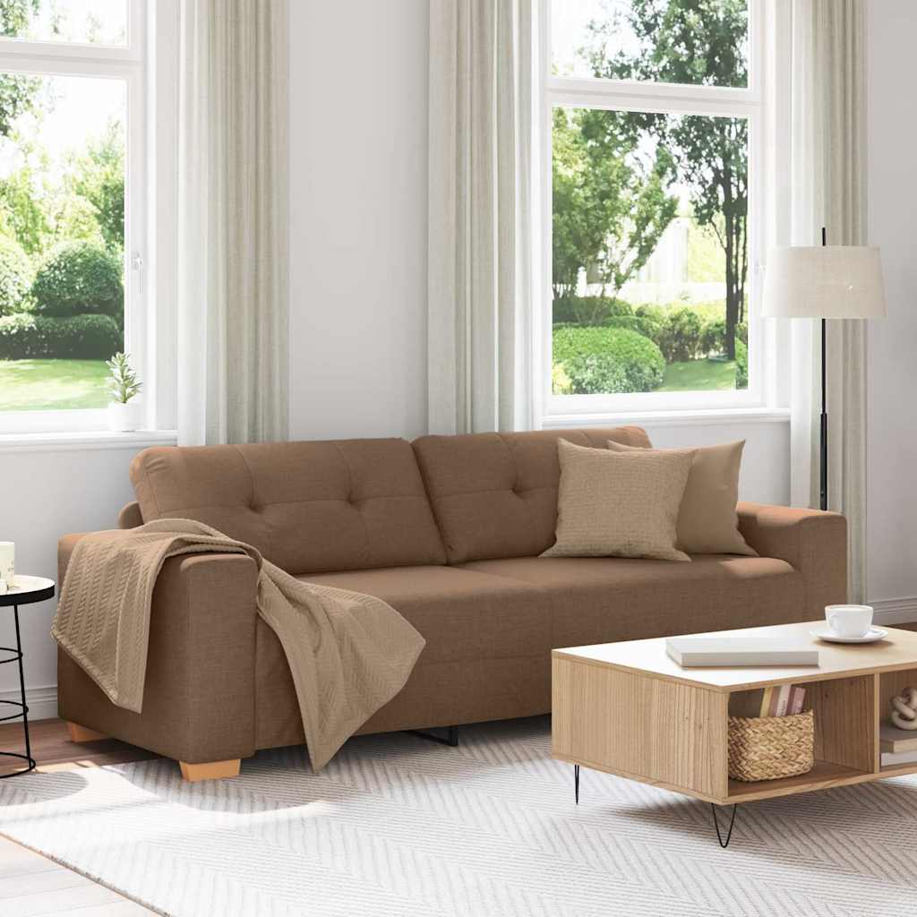 3-Sitzer-Sofa Braun 220 cm Stoff