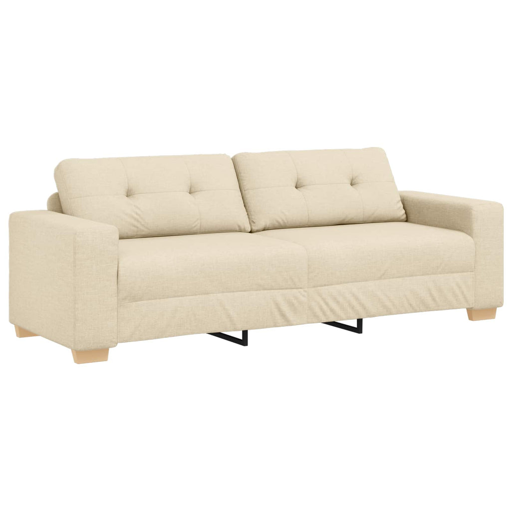 3-Sitzer-Sofa Creme 220 cm Stoff