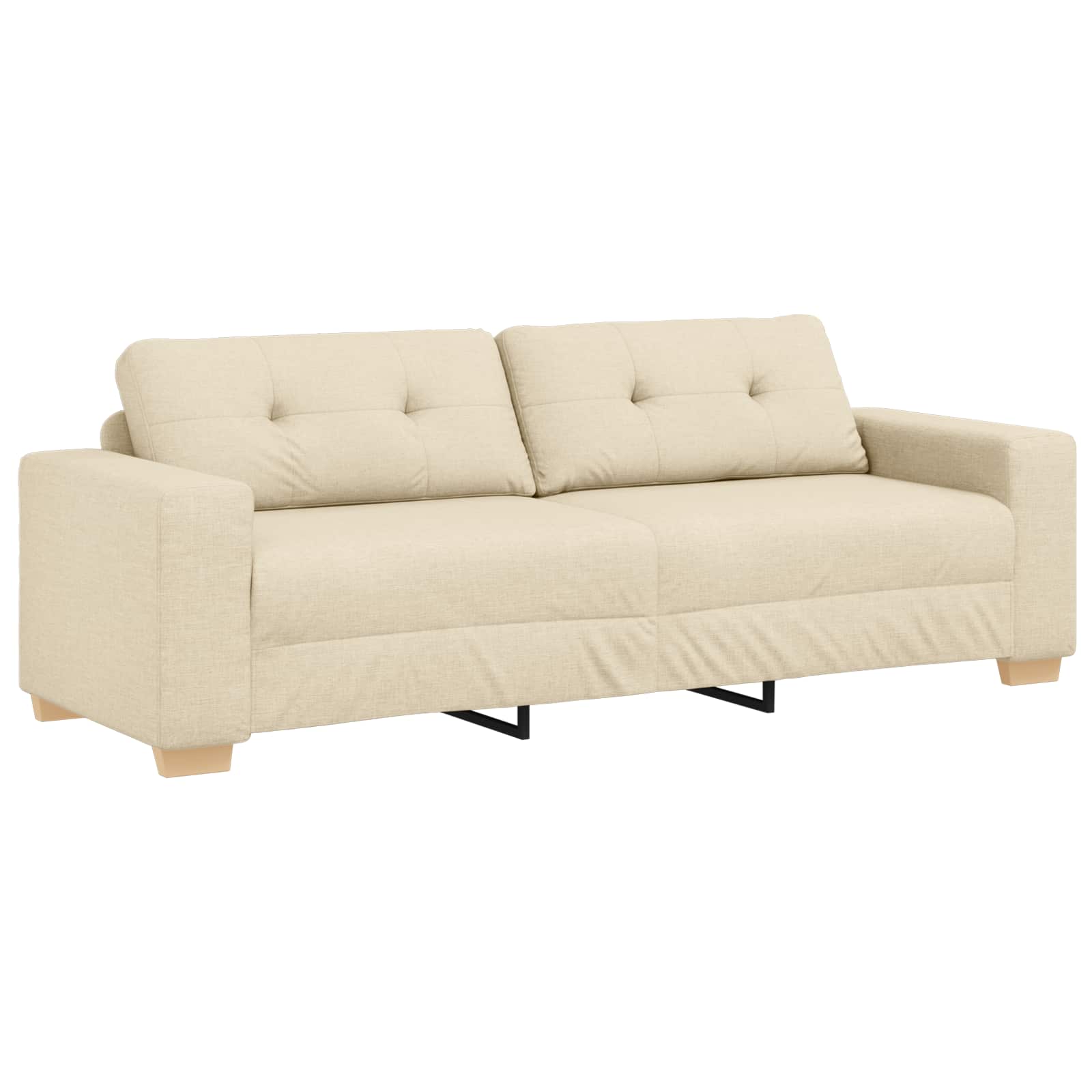 3-Sitzer-Sofa Creme 220 cm Stoff