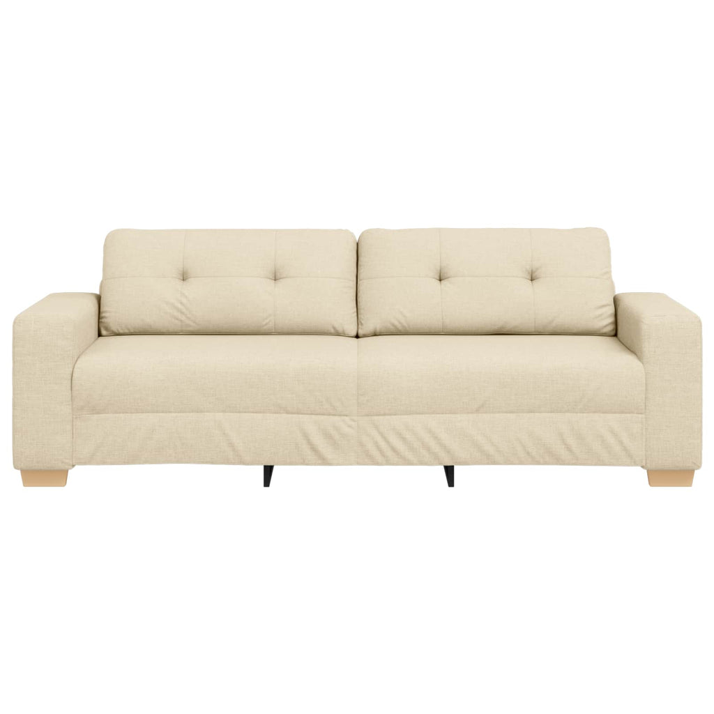 3-Sitzer-Sofa Creme 220 cm Stoff