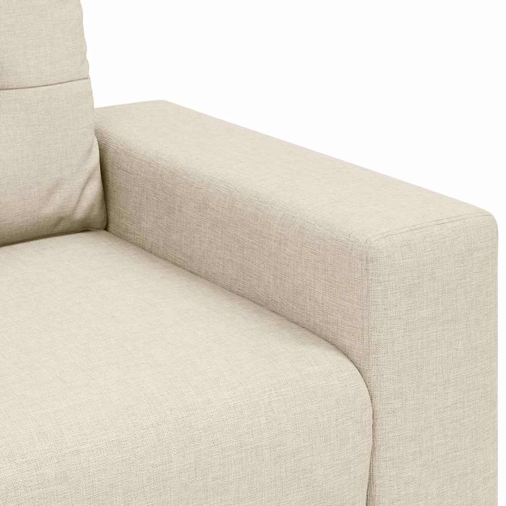 3-Sitzer-Sofa Beige 220 cm Leinenmischgewebe