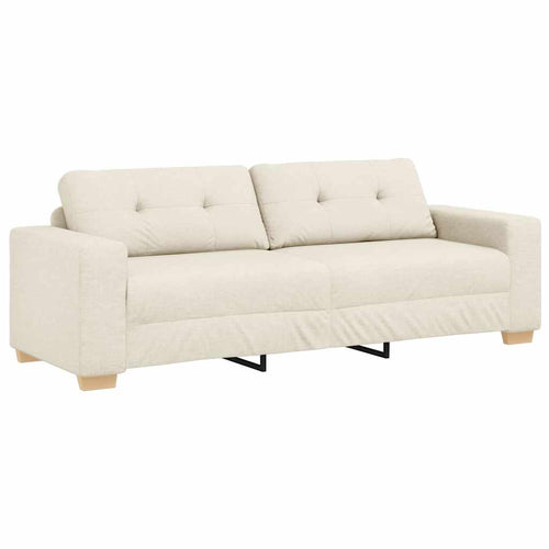3-Sitzer-Sofa Beige 220 cm Leinenmischgewebe