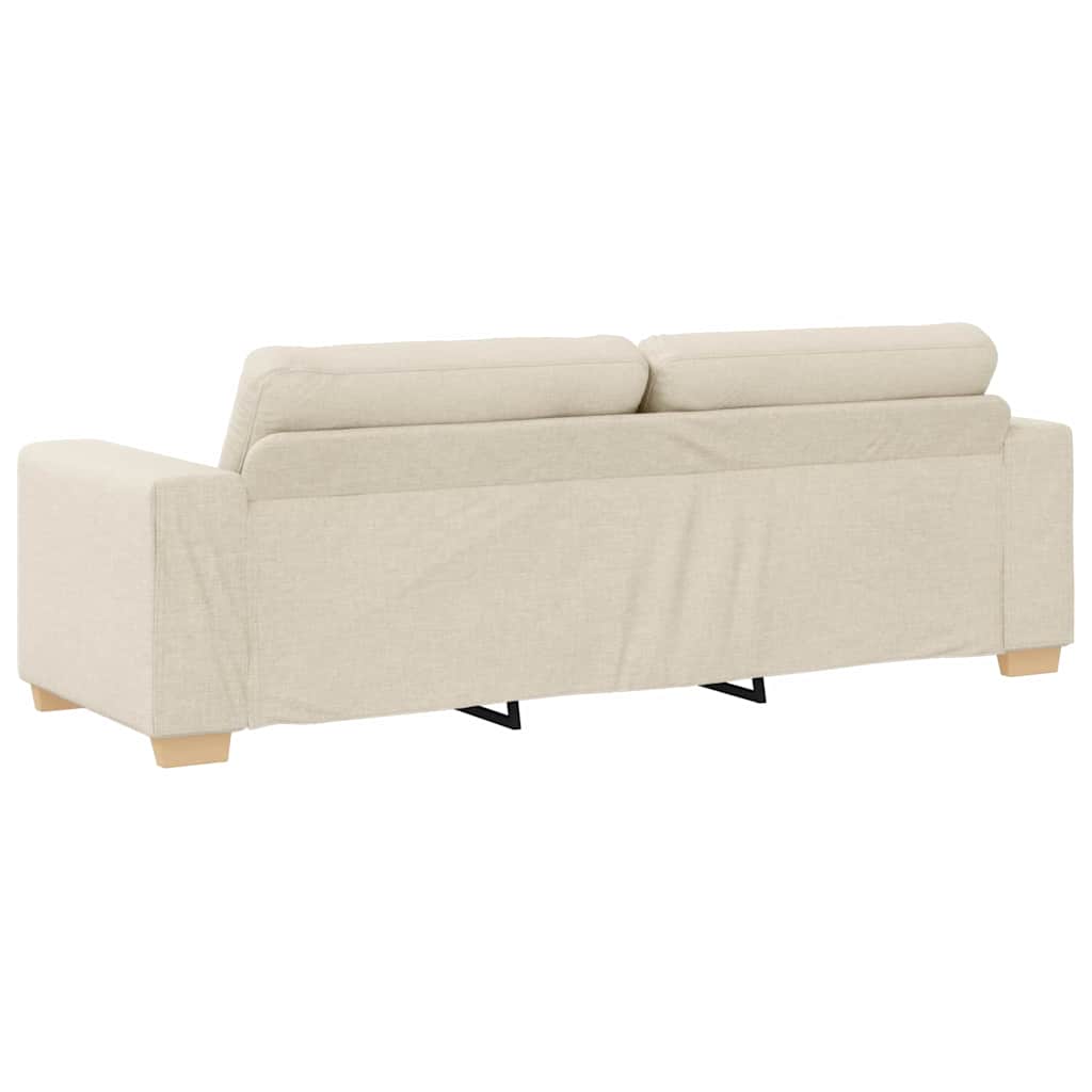 3-Sitzer-Sofa Beige 220 cm Leinenmischgewebe