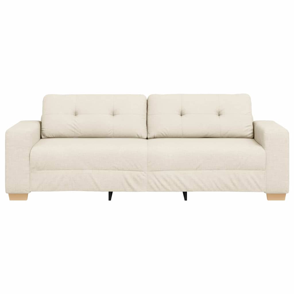 3-Sitzer-Sofa Beige 220 cm Leinenmischgewebe