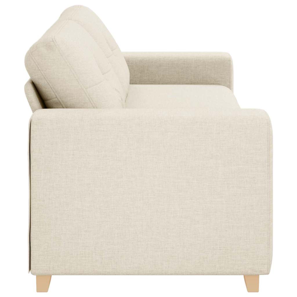 3-Sitzer-Sofa Beige 220 cm Leinenmischgewebe