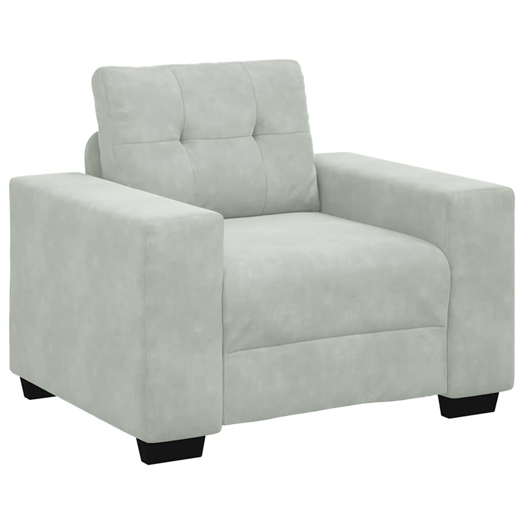 Sessel Hellgrau 100x78x80 cm Samt