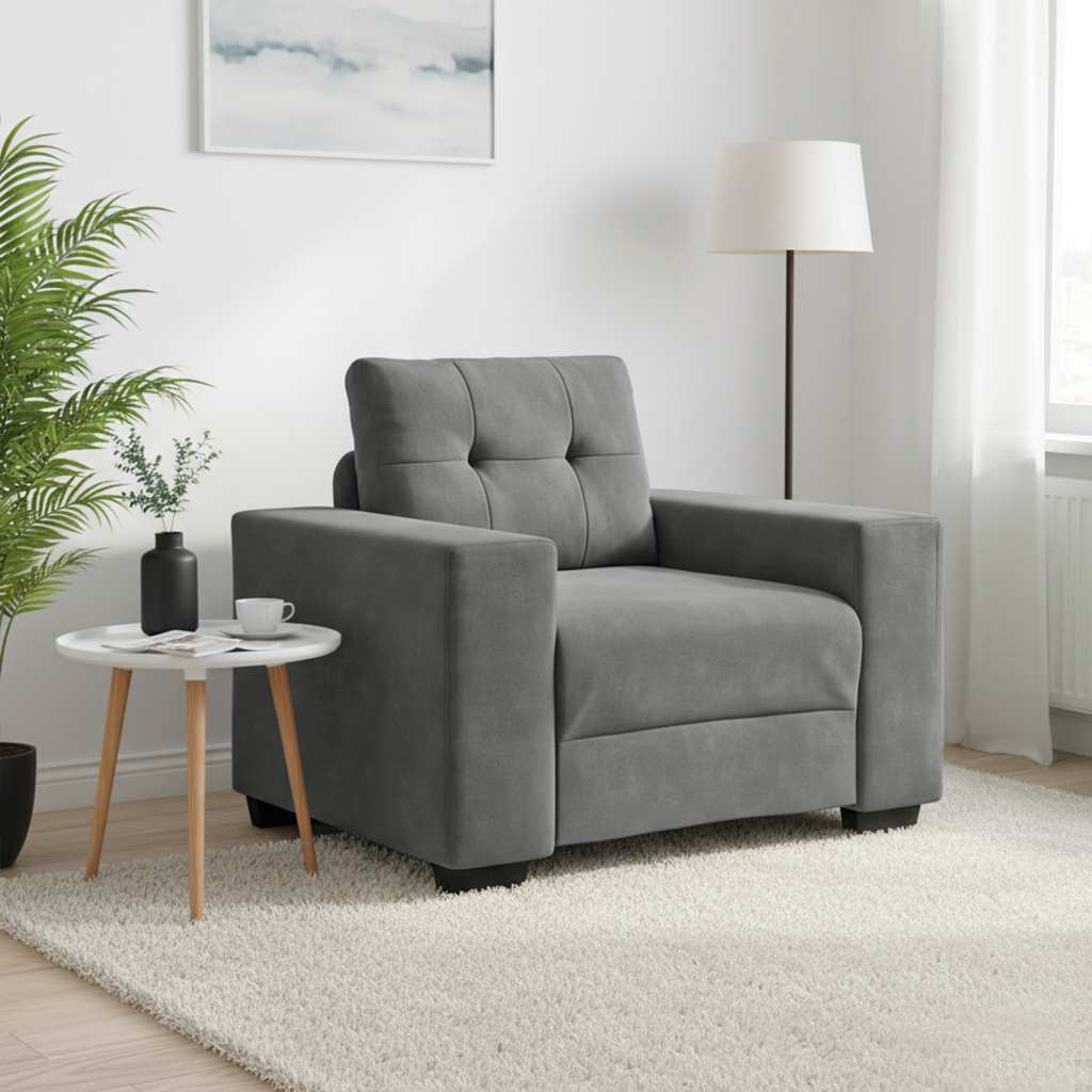 Sessel Dunkelgrau 100x78x80 cm Samt
