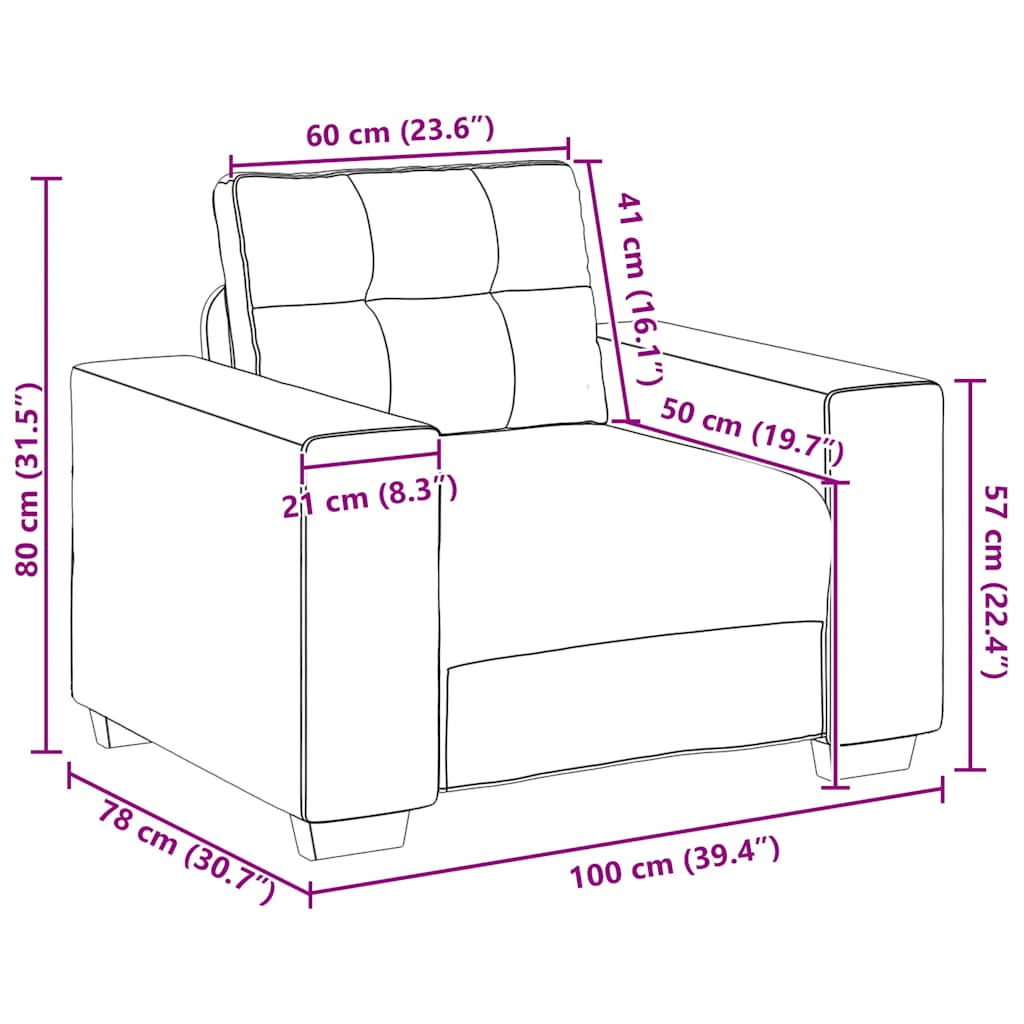 Sessel Rosa 100x78x80 cm Samt