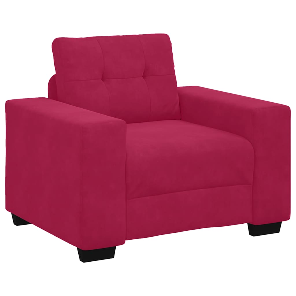 Sessel Weinrot 100x78x80 cm Samt