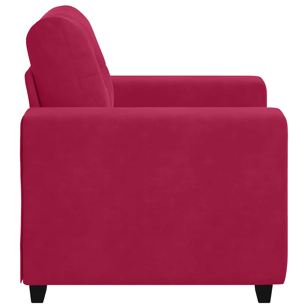 Sessel Weinrot 100x78x80 cm Samt