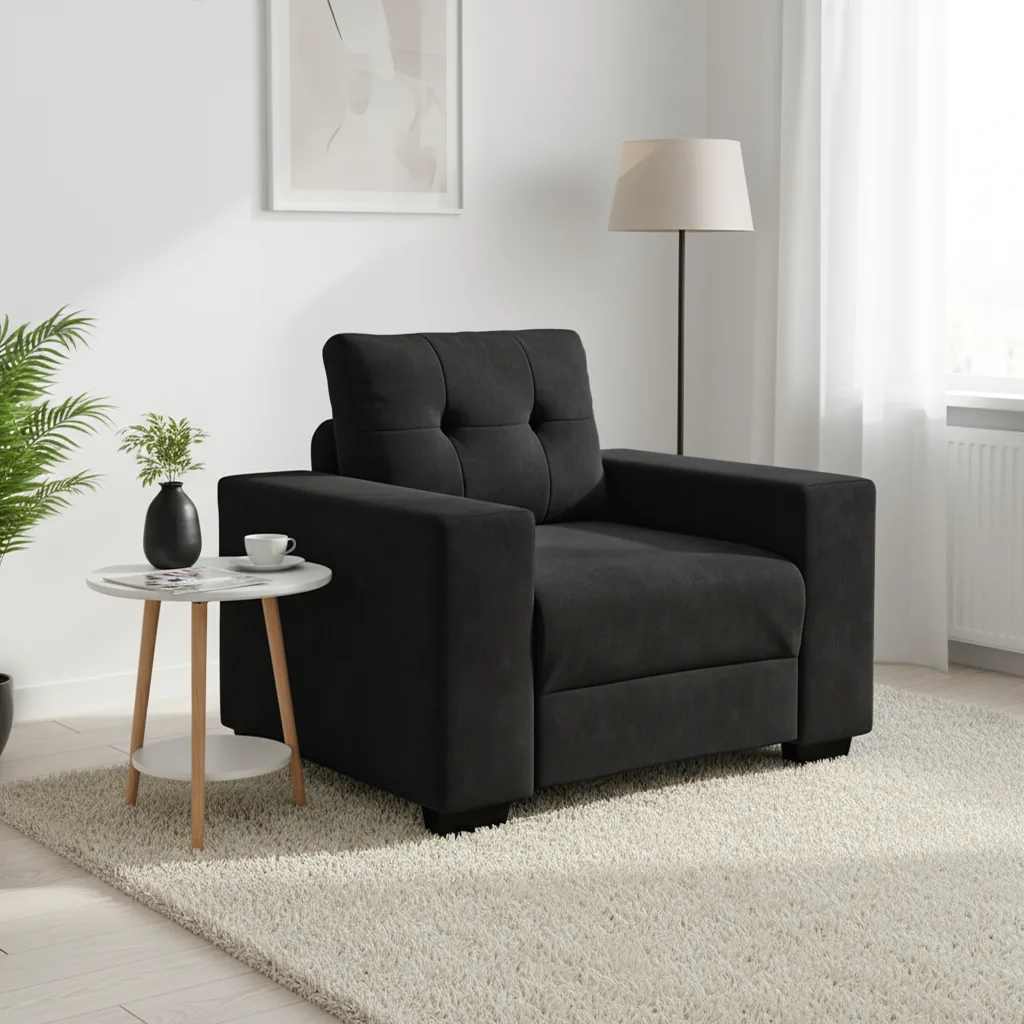 Sessel Schwarz 100x78x80 cm Samt