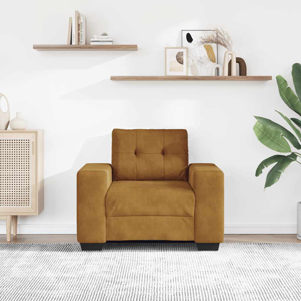 Sessel Braun 100x78x80 cm Samt