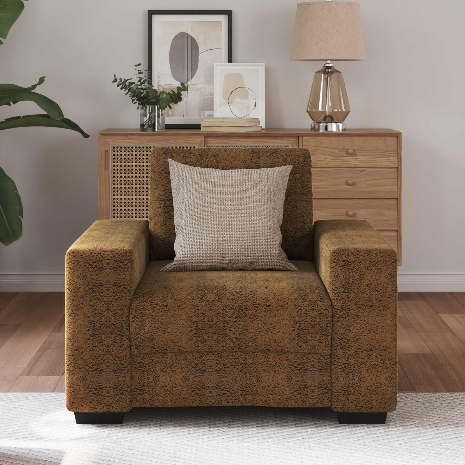 Sofa-Sessel Braun 100 cm Kunstwildleder