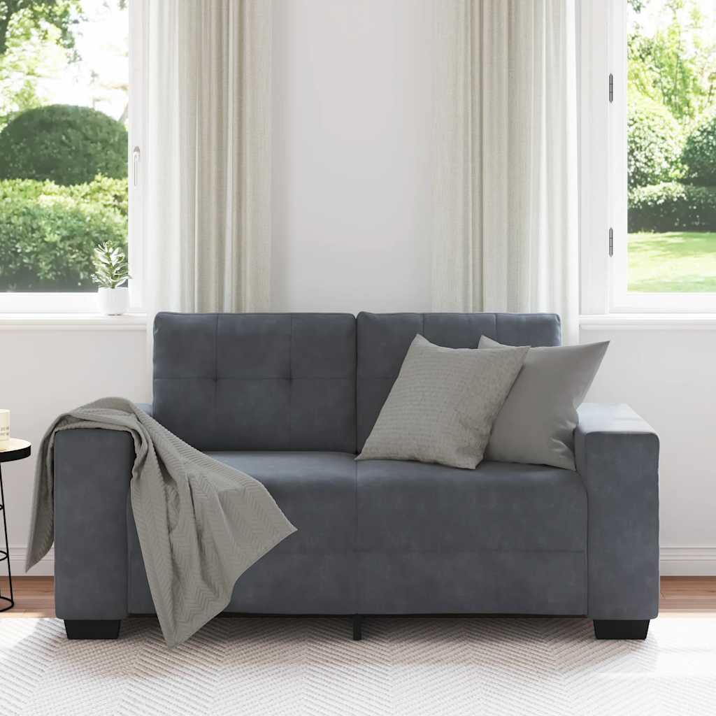 Zweisitzer-Sofa Dunkelgrau 160x77x82 cm Samt