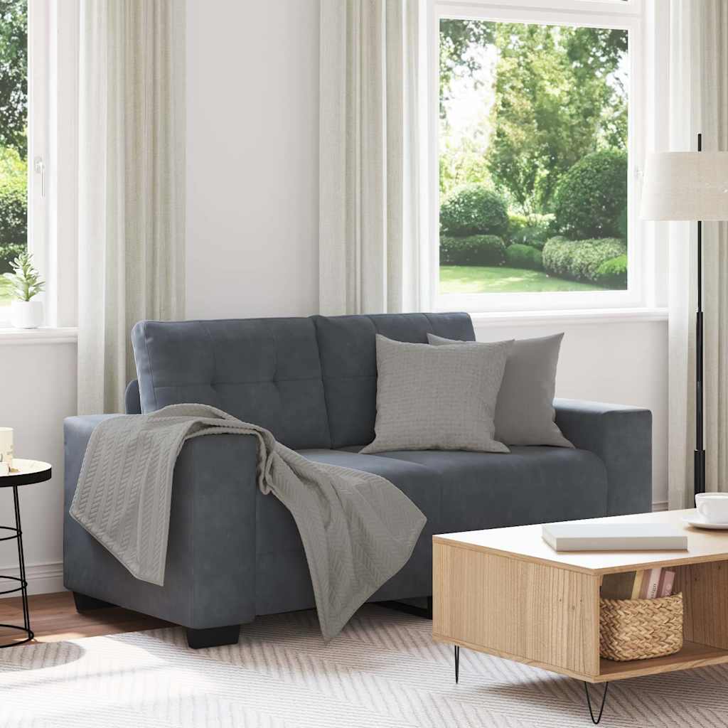 Zweisitzer-Sofa Dunkelgrau 160x77x82 cm Samt