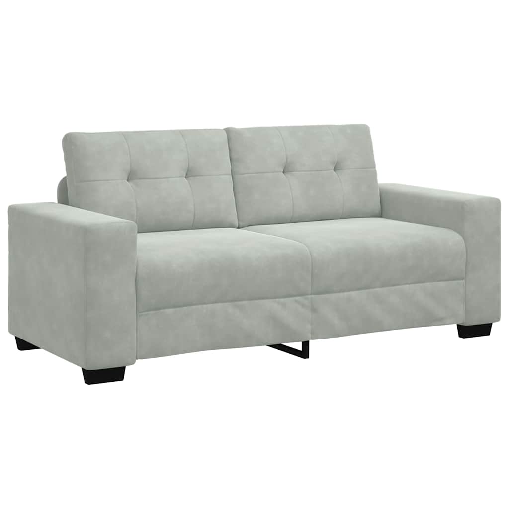 Zweisitzer-Sofa Hellgrau 180x77x82 cm Samt