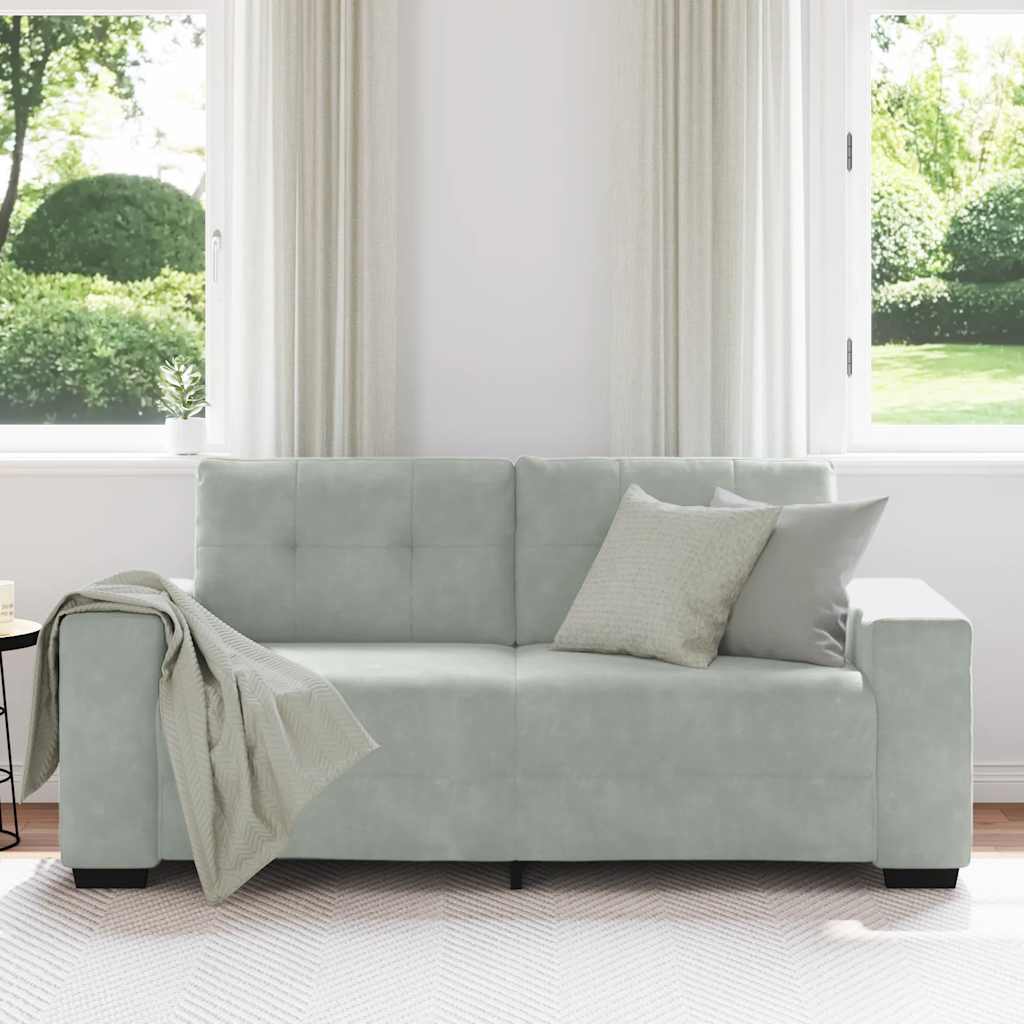 Zweisitzer-Sofa Hellgrau 180x77x82 cm Samt