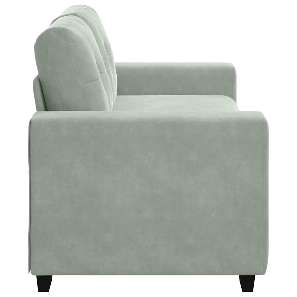 Zweisitzer-Sofa Hellgrau 180x77x82 cm Samt
