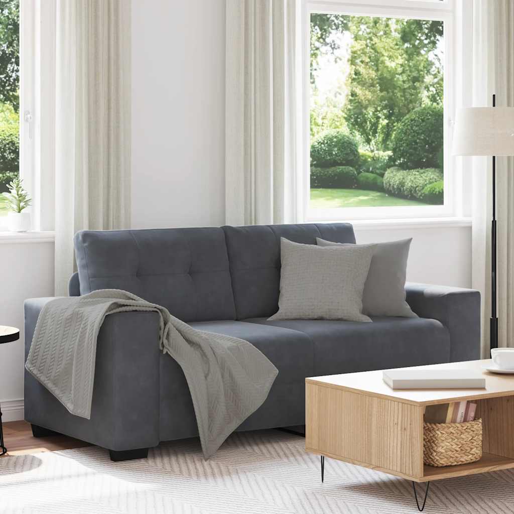 Zweisitzer-Sofa Dunkelgrau 180x77x82 cm Samt