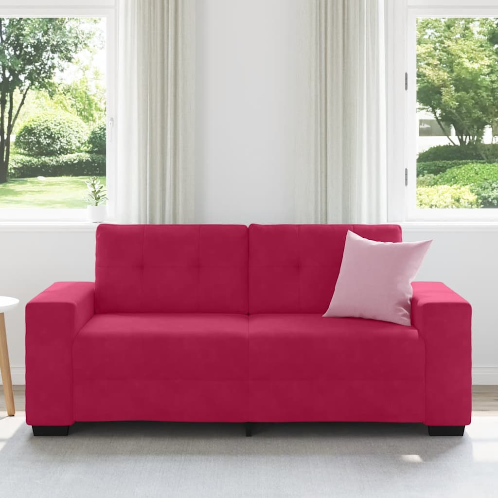 Zweisitzer-Sofa Weinrot 180x77x82 cm Samt