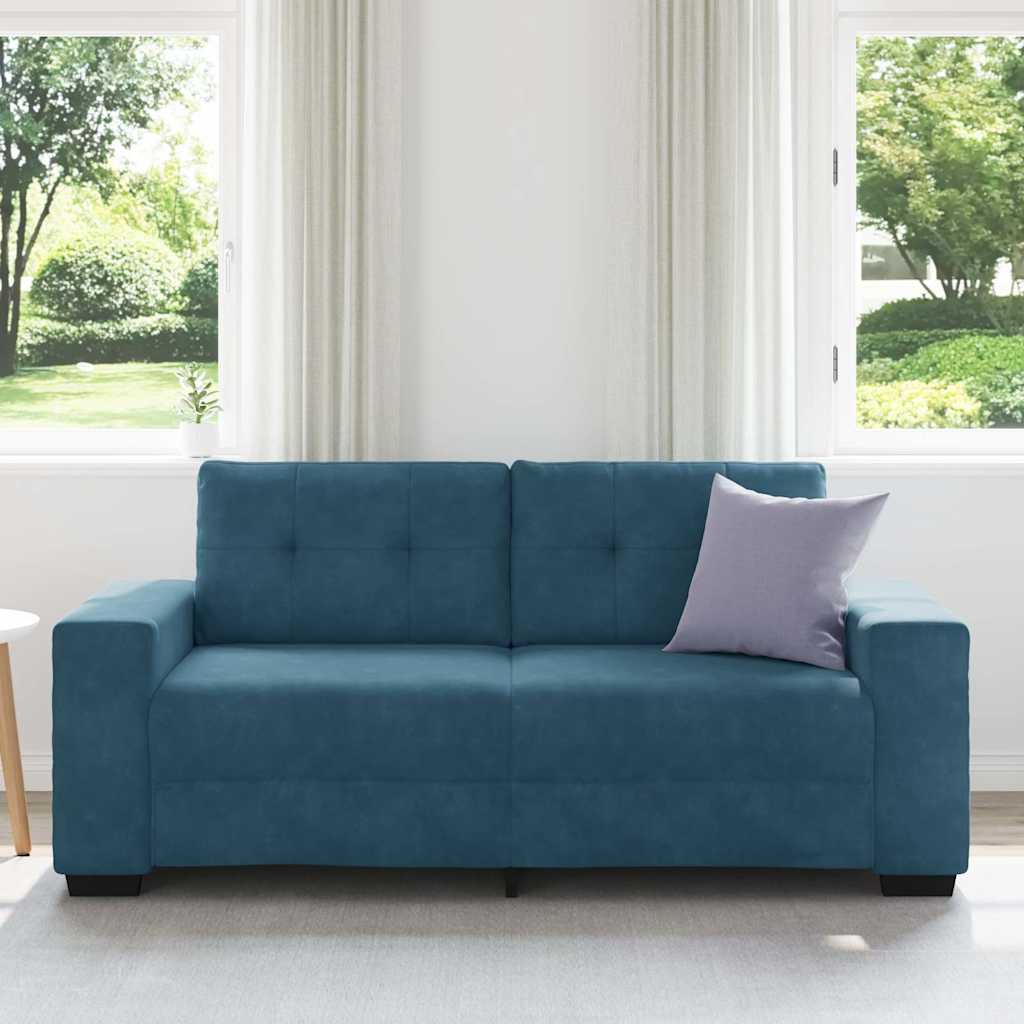 Zweisitzer-Sofa Blau 180x77x82 cm Samt