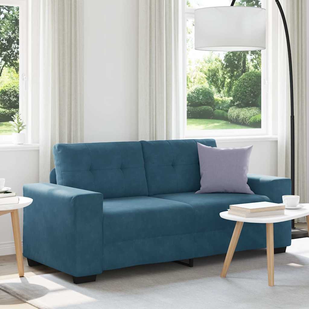 Zweisitzer-Sofa Blau 180x77x82 cm Samt