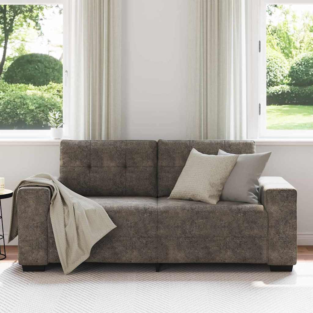 Zweisitzer-Sofa Dunkelgrau 180 cm Kunstleder