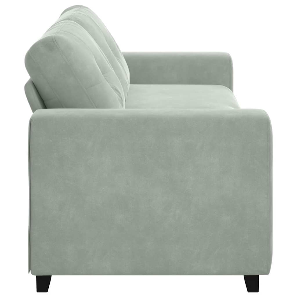 3-Sitzer-Sofa Hellgrau 220x78x80 cm Samt
