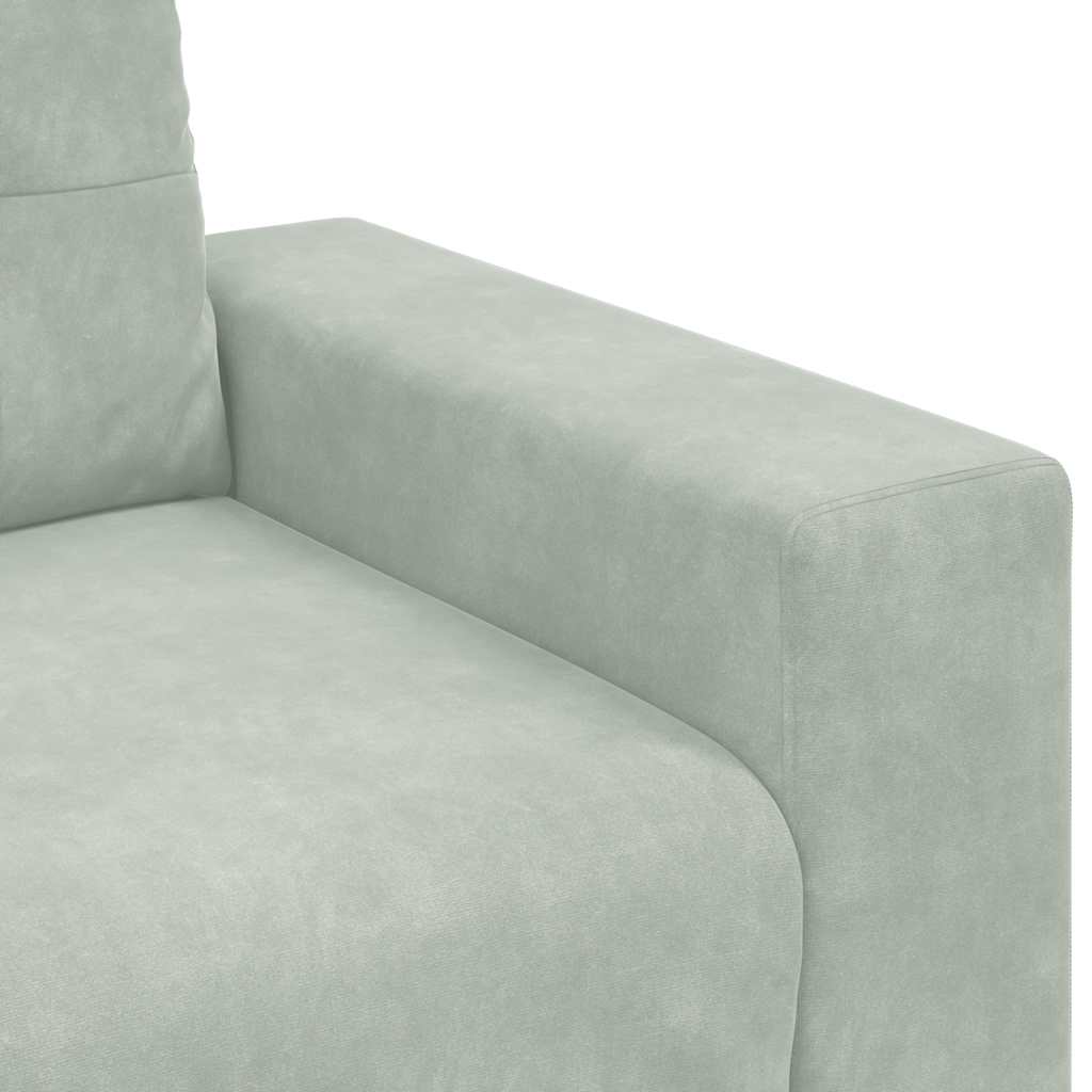 3-Sitzer-Sofa Hellgrau 220x78x80 cm Samt