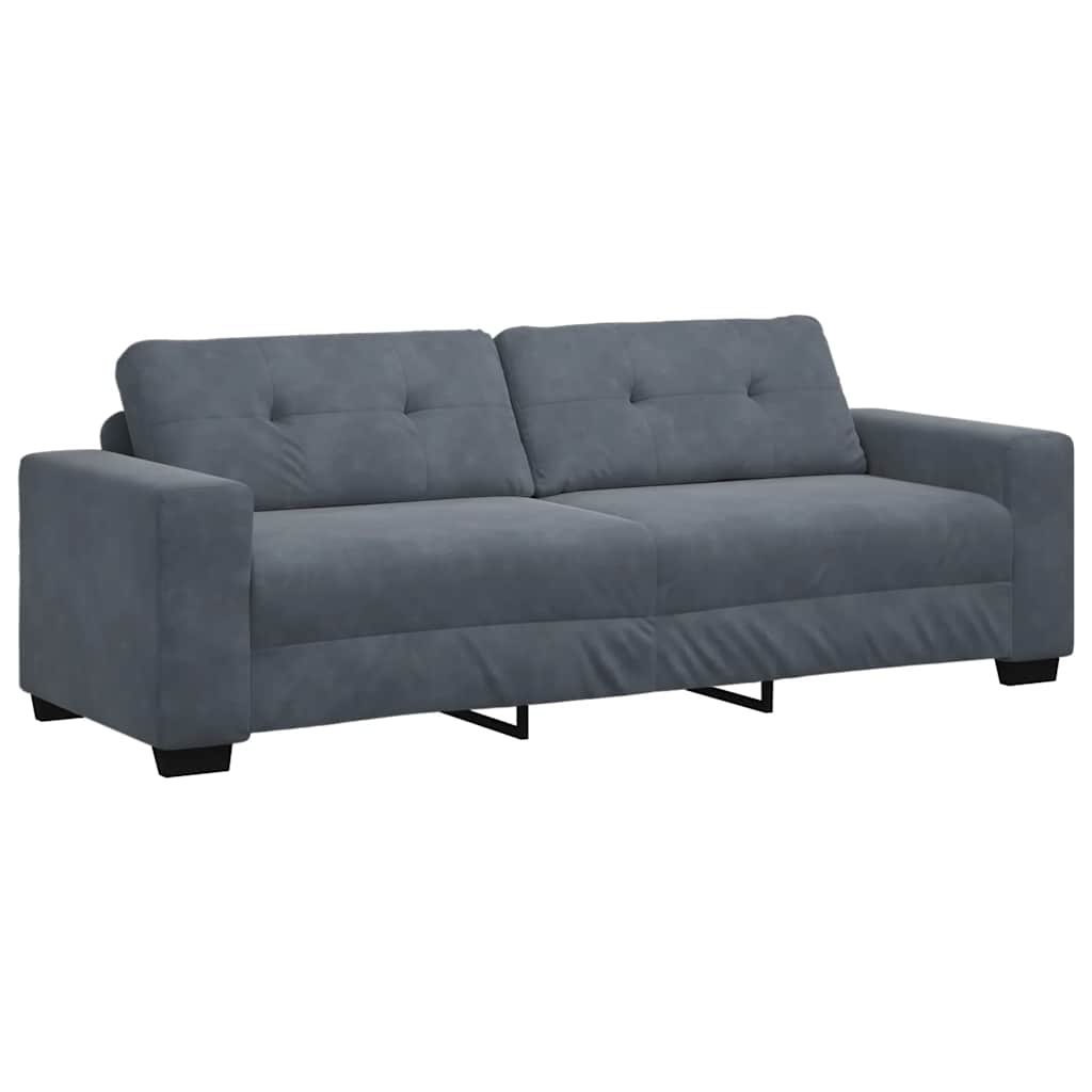 3-Sitzer-Sofa Dunkelgrau 220x78x80 cm Samt